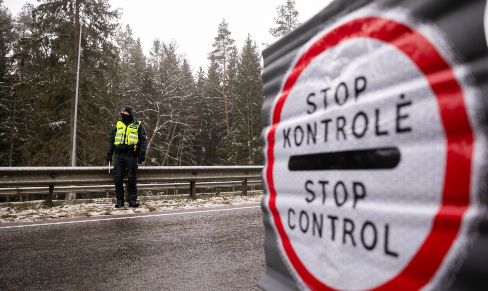 Policijos kontrolės postas Nemenčinės plente