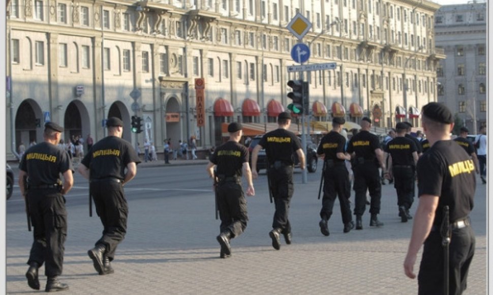 Protesto Baltarusijoje akimirka