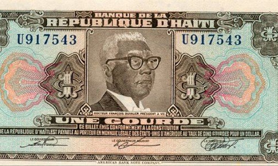 François Duvalier ant vieno gurdo banknoto (1979 m.)
