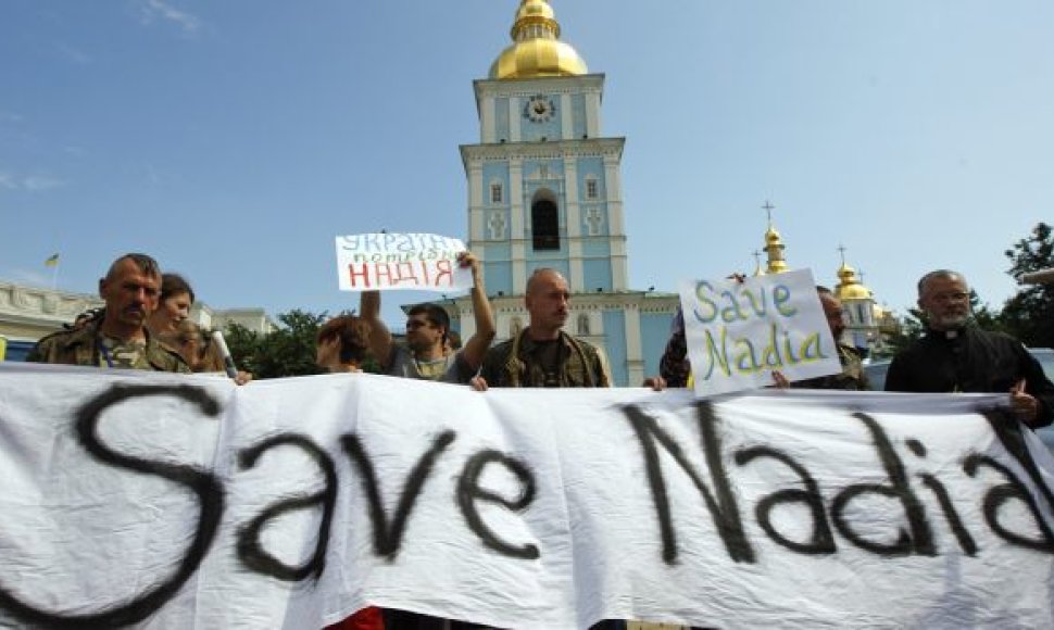 Protestas prieš Nadios Savčenko įkalinimą Voroneže
