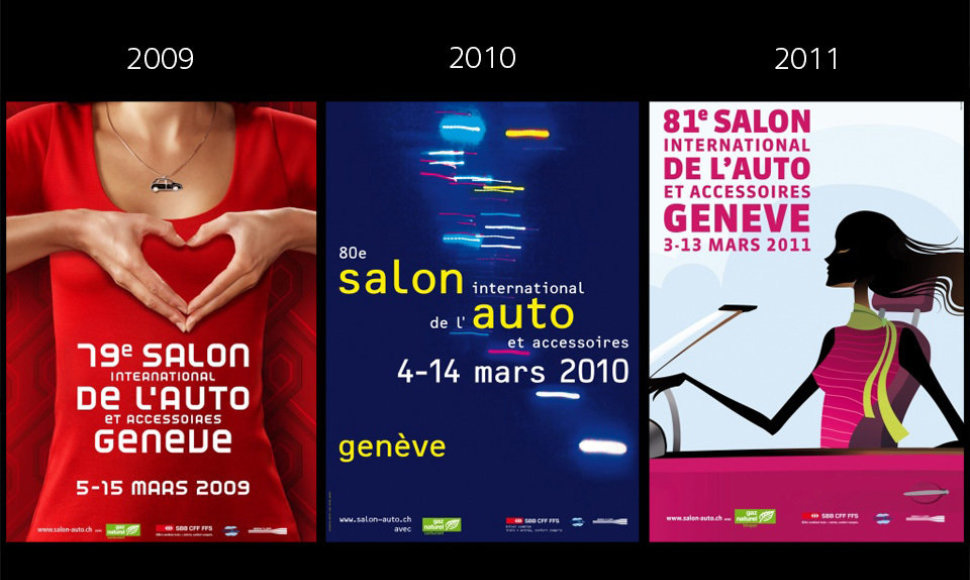Istoriniai Ženevos automobilių parodos plakatai