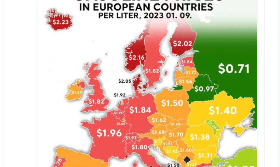 Rusijos ambasados įkeltas žemėlapis