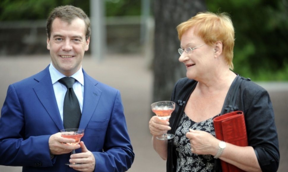 Dmitrijus Medvedevas ir Tarja Halonen