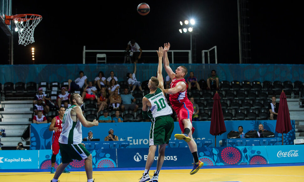 Europos žaidynės. Krep&scaron;inis 3x3. Lietuva &ndash; Serbija