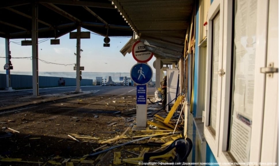 Ukrainos pasienio punktas „Marinovka“ po mūšio su teroristais