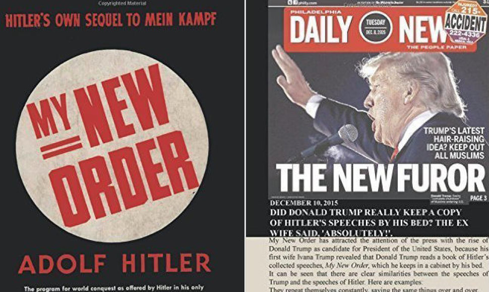 D.Trumpas papuošė knygos apie A.Hitlerį viršelį