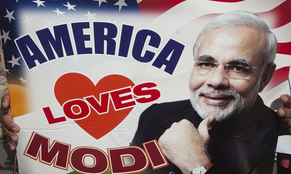 Indijos premjeras Narendras Modis vieši JAV