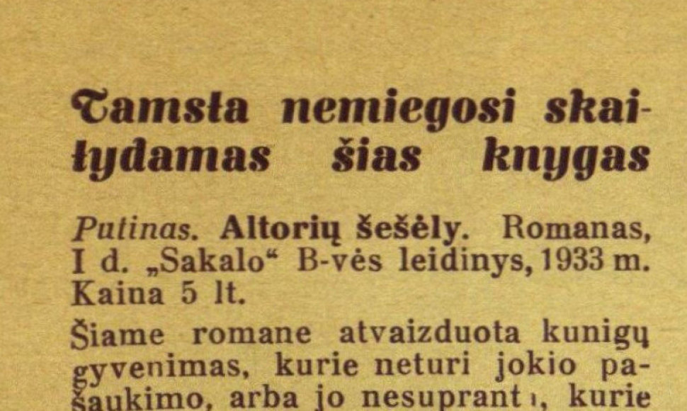 Knygos „Altorių šešėly“ recenzija žurnale „Aistros“