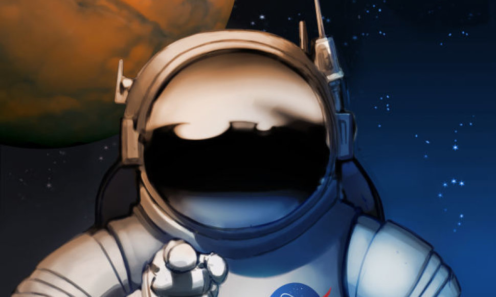 NASA plakatai, kviečiantys keliauti į Marsą
