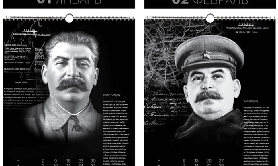 Bažnytinis kalendorius su Stalino atvaizdu.