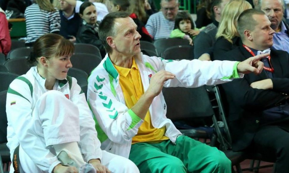 Inga Mikštaitė ir jos treneris Gediminas Varkala