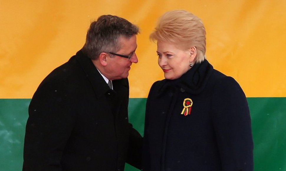 Lenkijos prezidentas Bronislaw Komorowski  ir Lietuvos prezidentė Dalia Grybauskaitė