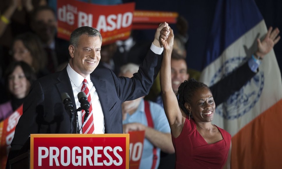 Billas de Blasio su žmona Chirlane 