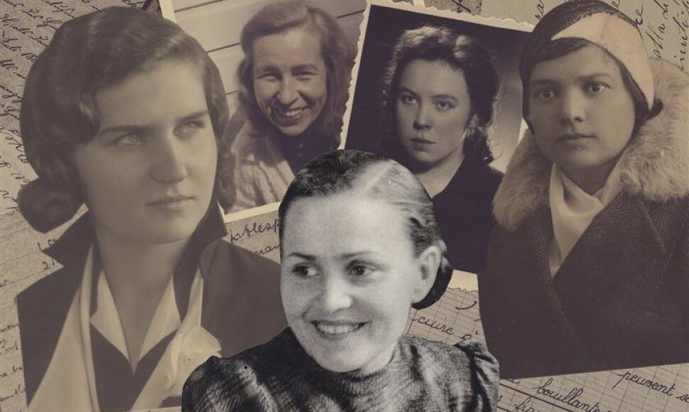 Poetės Gražina Tulauskaitė, Liūnė Sutema, Janina Degutytė, Bronė Buivydaitė, Salomėja Nėris 