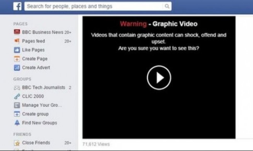 „Facebook“ įspės vartotojus apie šoką galinčius kelti vaizdus