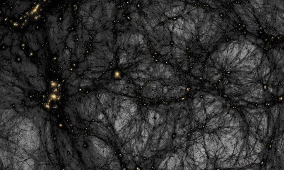 Tamsiosios materijos pasiskirstymo Visatoje prieš 13,6 milijardus metų modelis.