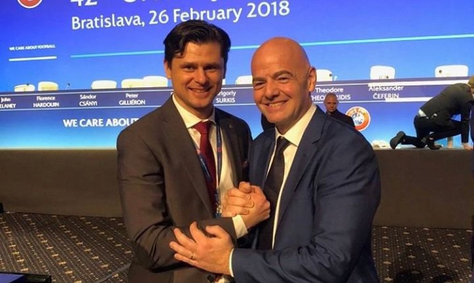 Tomas Danilevičius ir Gianni Infantino