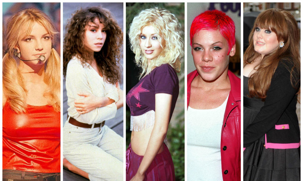 Britney Spears, Mariah Carey, Christina Aguilera, Pink ir Adele savo karjeros pradžioje