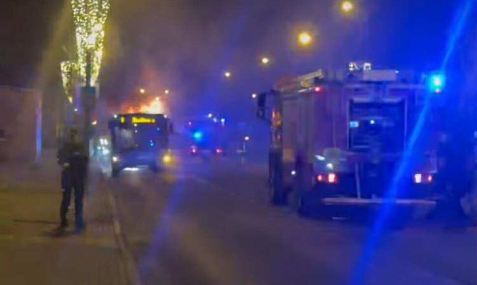 Klaipėdoje sudegė autobusas