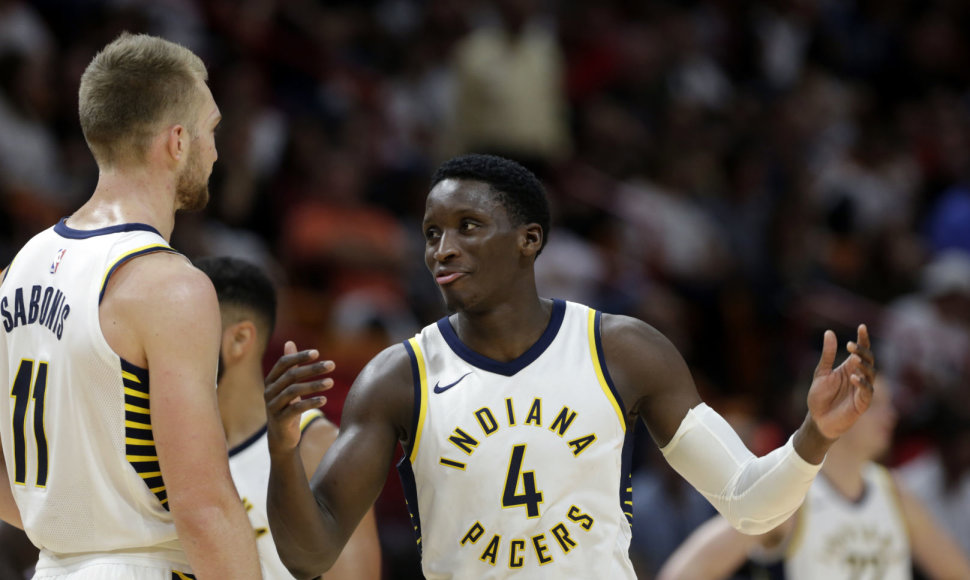 Domantas Sabonis ir  Victoras Oladipo