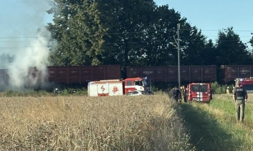 Vagono gaisras prie Kur&scaron;ėnų