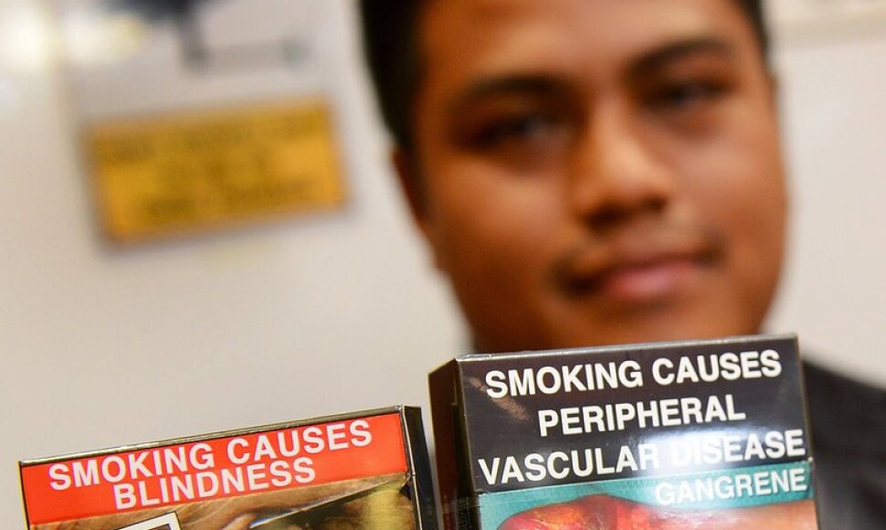Cigarečių pakuotė Australijoje