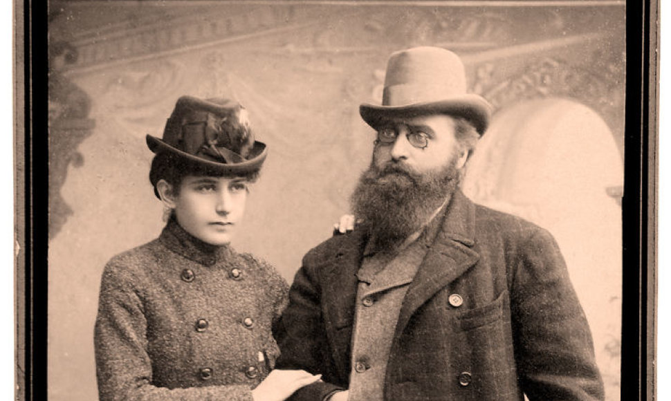 Jonas Basanavičius ir Gabrielė Eleonora Mohl. Apie 1885 m.