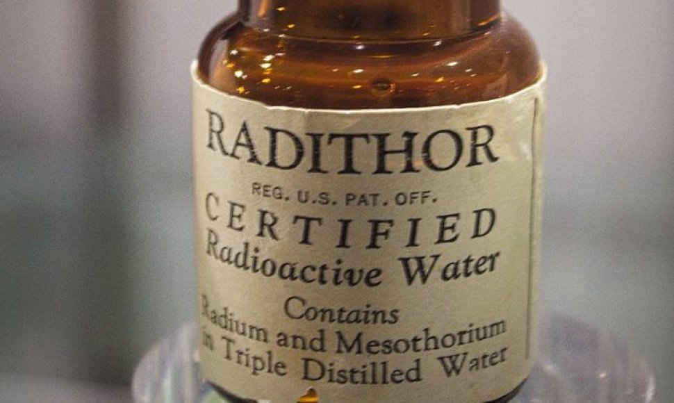 Radithor vaisto buteliukas