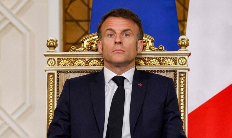 Prancūzijos prezidentas Emmanuelis Macronas / LUDOVIC MARIN / AFP