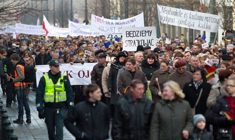 Lenkų protesto akcija Vilniuje