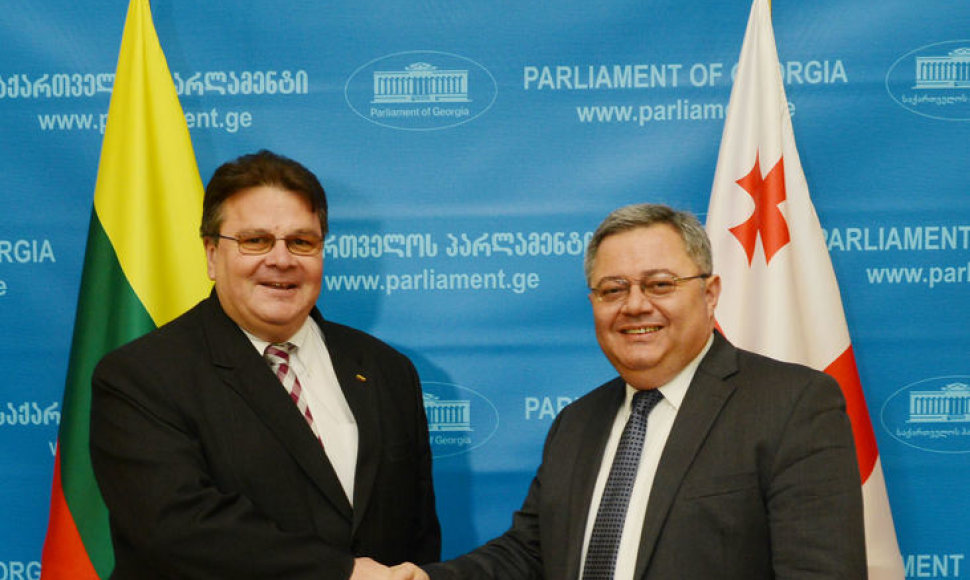 Linas Linkevičius su Parlamento pirmininku