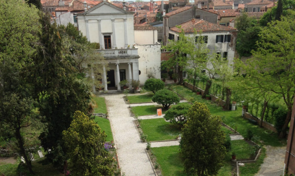 Palazzo Zenobio sodas, kuriame atidaromas Lietuvos paviljonas.