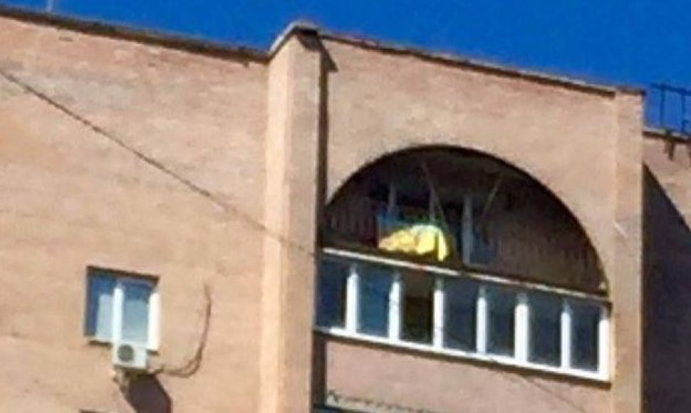 Motorolos name iškelta Ukrainos vėliava