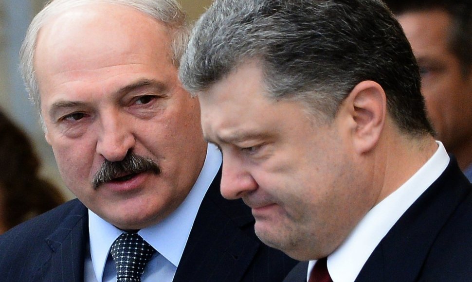 Ukrainos prezidentas Petro Porošenka ir Baltarusijos prezidentas Aleksandras Lukašenka