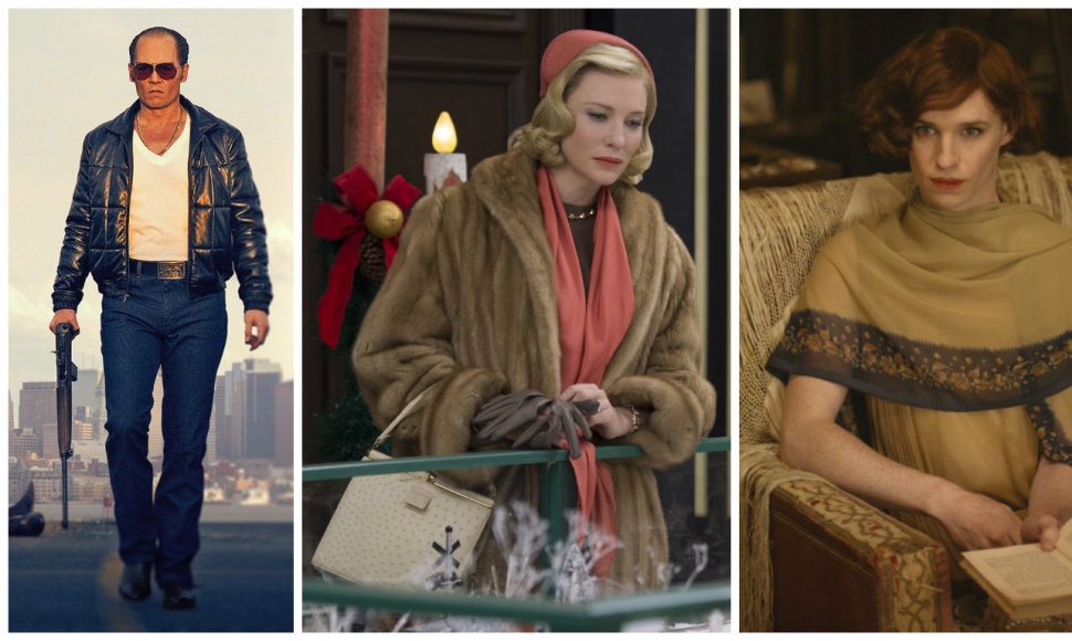 Aktorių gildijos nominantai – Johnny Deppas, Cate Blanchett ir Eddie Redmayne'as