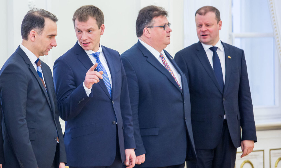 Rokas Masiulis, Vilius Šapokas, Linas Linkevičius ir Saulius Skvernelis