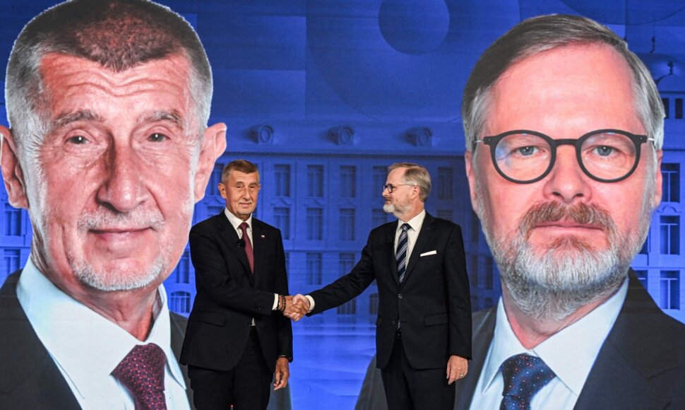 Debatai tarp A. Babi&scaron;o ir P. Fialos / MICHAL CIZEK / AFP