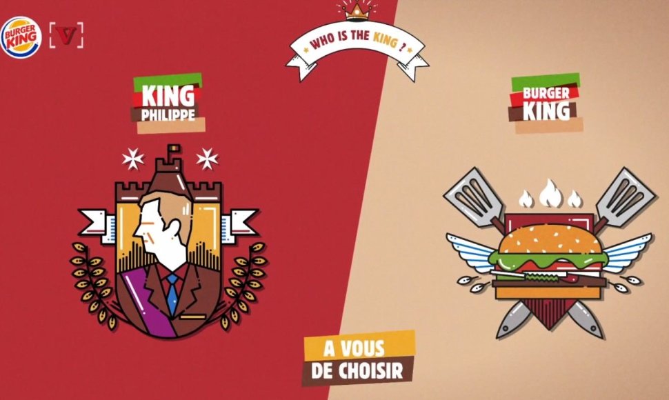 „Burger King“ reklama papiktino Belgijos karalių