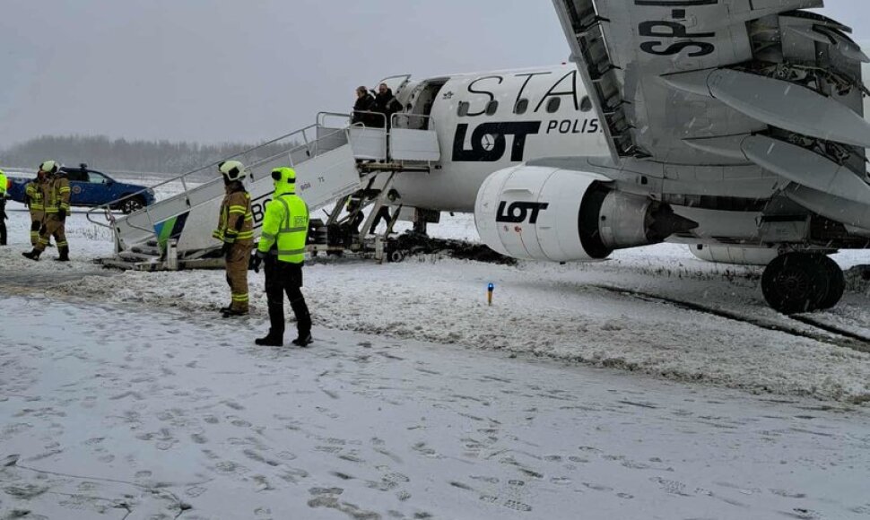 I&scaron; arti &ndash; Vilniaus oro uoste nuslydęs lėktuvas
