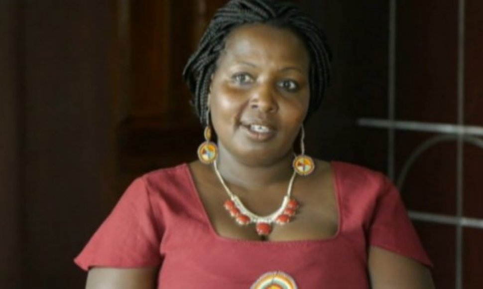 Kenijos klajoklių moterų lygos atstovė Josephine N. Sane