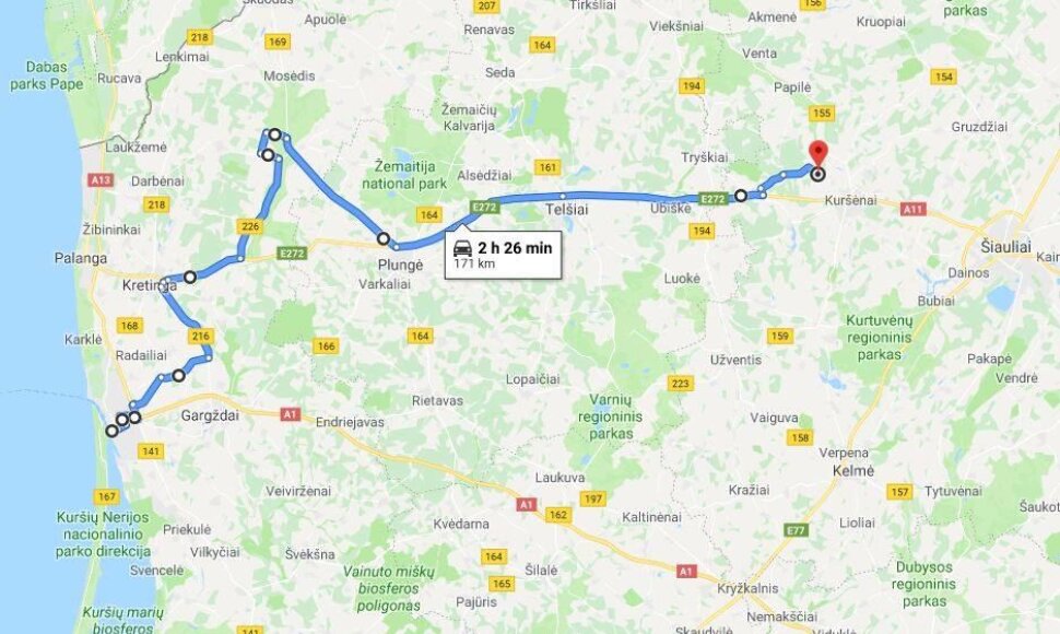 Didžiagabaričių krovinių vežimo mar&scaron;rutas