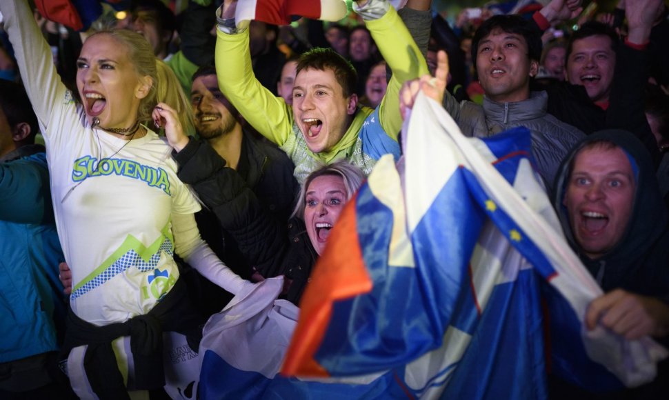 Liublianoje slovėnai šventė savo krepšininkų triumfą.