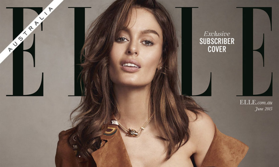 Australiško „Elle“ žurnalo viršelis su krūtimi maitinančia manekene Nicole Trunfio 