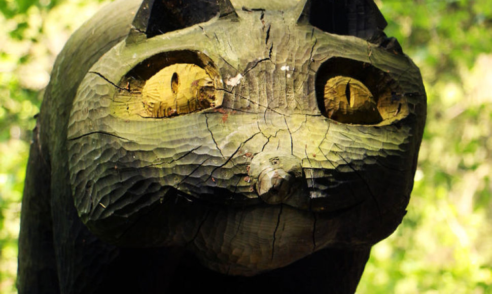 Viena iš medinių parko skulptūrėlių