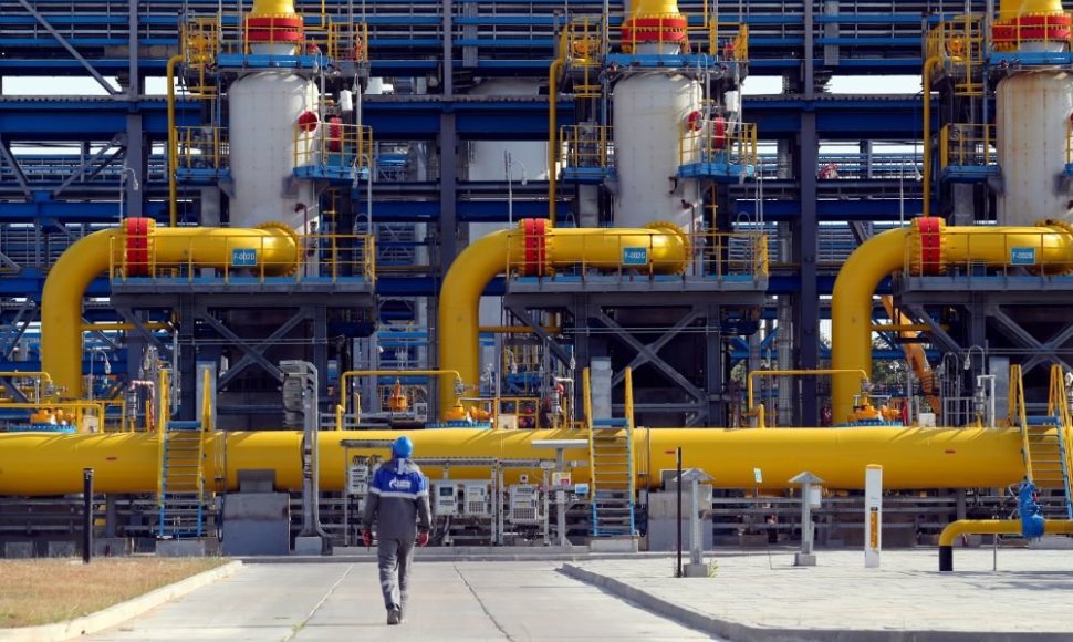 Pradinis dujotieko „Nord Stream 2“ taškas Rusijos teritorijoje – kompresorinė stotis „Slavianskaja“