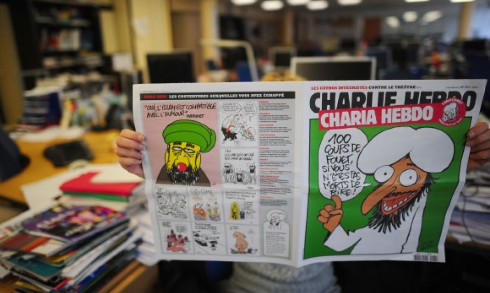 „Charlie Hebdo“ vienam numeriui virto „Charia Hebdo“.