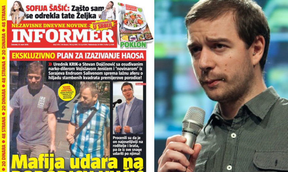 Serbijos bulvarinis laikraštis paskelbė karą korupciją atskleidusiam žurnalistui Stevanui Dojcinovičiui
