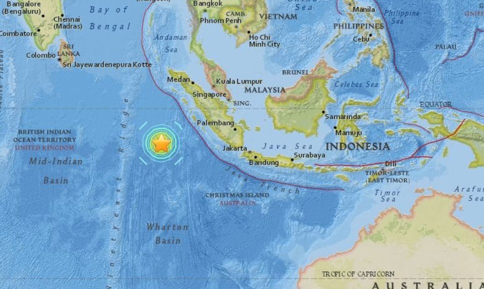 Žemės drebėjimas prie Indonezijos