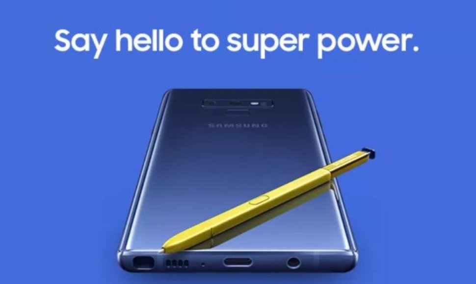 „Samsung Galaxy Note 9“ nuotrauka iš oficialios svetainės