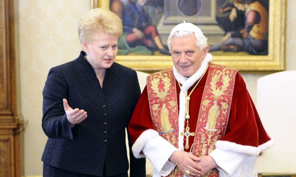 Dalia Grybauskaite ir popiežius Benediktas XVI